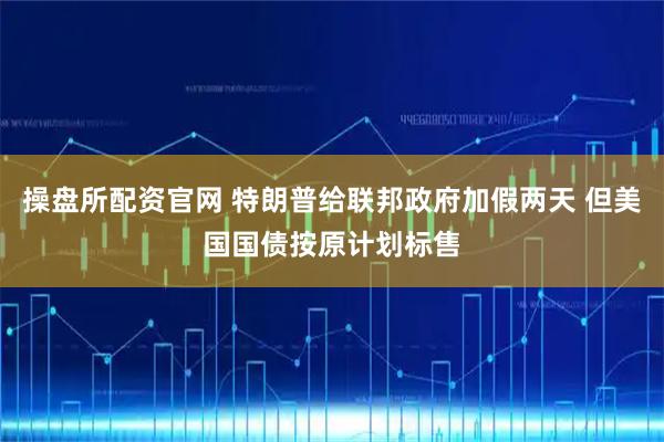 操盘所配资官网 特朗普给联邦政府加假两天 但美国国债按原计划标售